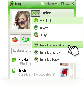 With ICQ 7.4 you can choose your status even 