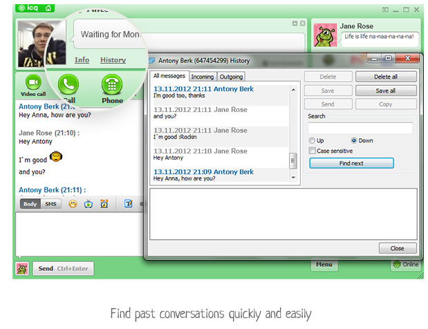 Full ICQ screenshot